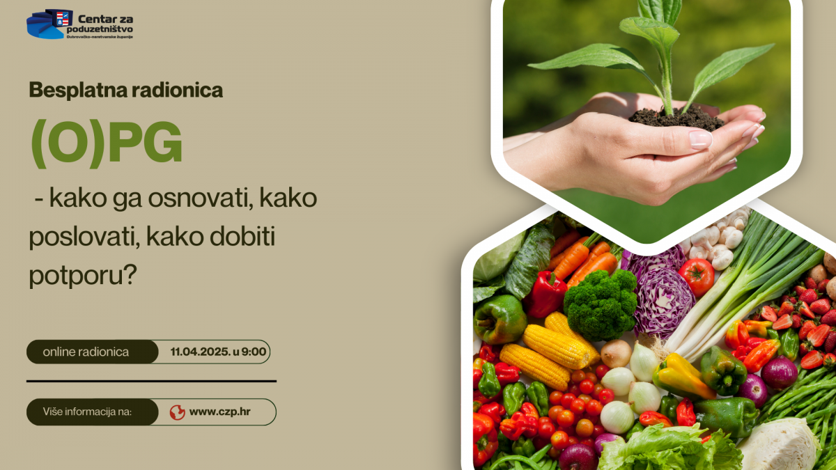 Poziv na besplatnu Online edukaciju „(O)PG - kako ga osnovati, kako poslovati, kako dobiti potporu?”